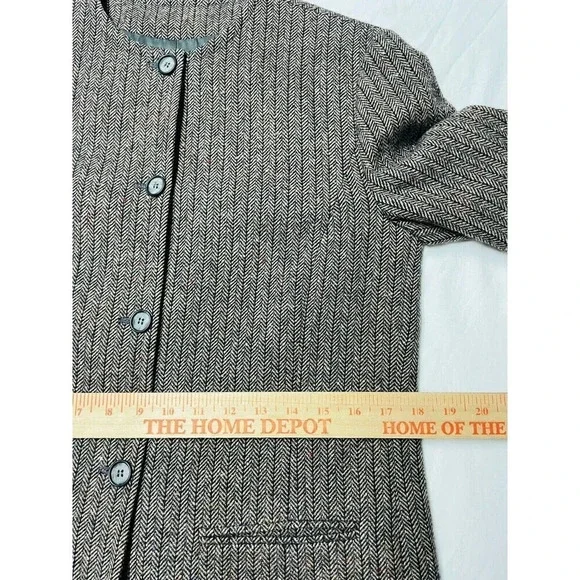 Vtg Pendleton Womens Virgin Wool Blazer Sz M Button Up Brown Herringbone Brown - Picture 9 of 11